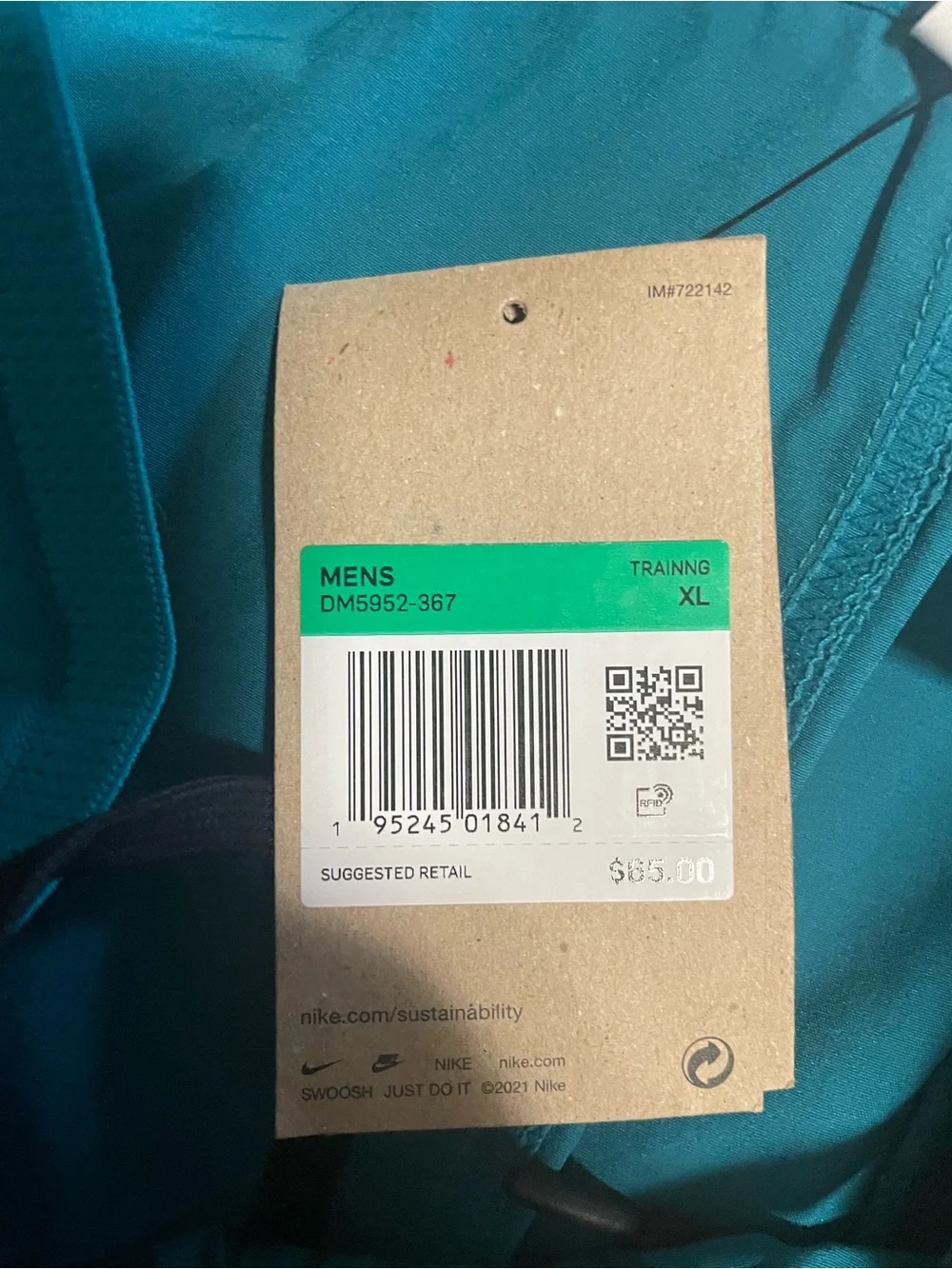 Nike Teal Athletic Shorts with Black Swoosh